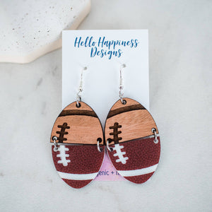 Hello Happiness Wholesale - Football Earrings  Split Dangles - Game Day Spirit Wear