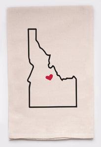 ellembee gift - Idaho Love My State Kitchen Tea Towel With Heart Pin