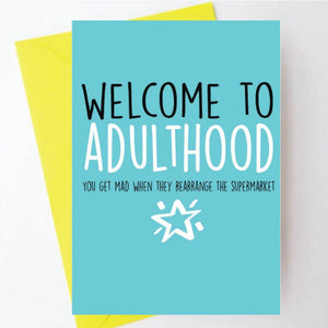 Cheeky Chops Cards & Wanky Candles - Funny Birthday Card Welcome to adulthood