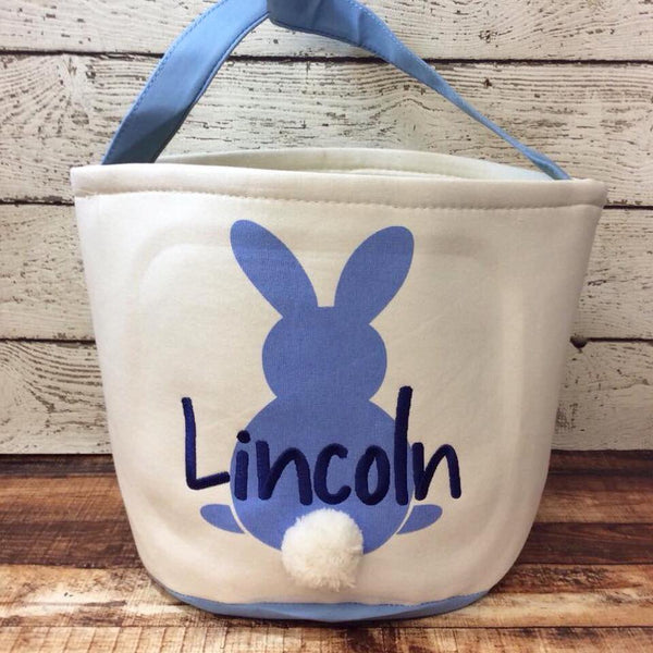 Easter Cotton Tail Bucket- Blue