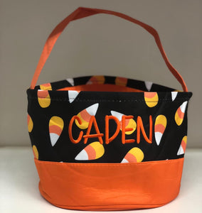 Personalized Candy Corn Trick or Treat Bucket