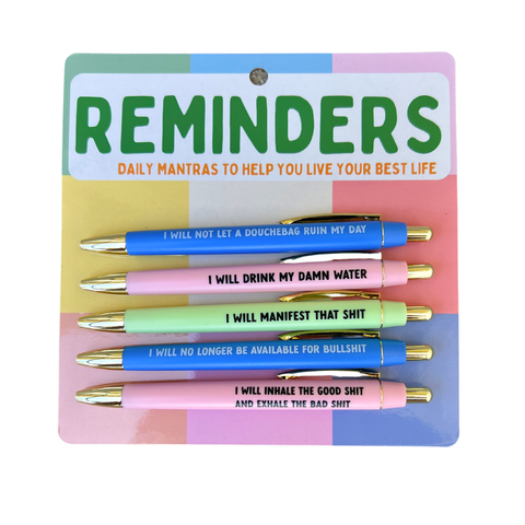 FUN CLUB - Reminders Pen Set (funny, office, gift)