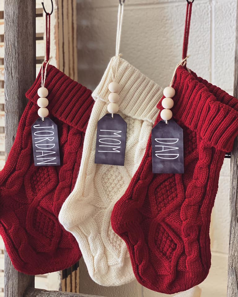 STOCKING TAG- Chalkboard Look
