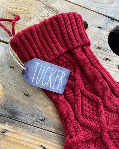 STOCKING TAG- Chalkboard Look