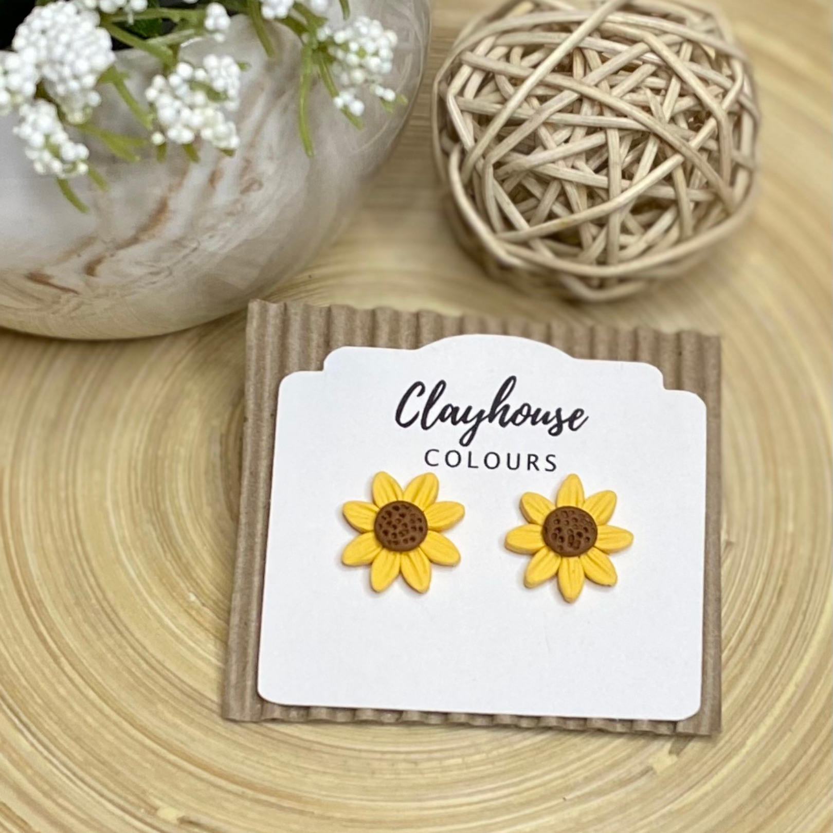 Clayhouse Colours - Mini Sunflower Stud Earrings