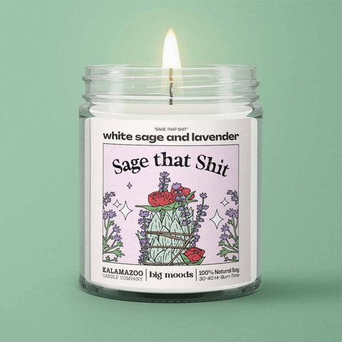 Big Moods - "Sage That Shit" White Sage & Lavender - Luxury Soy Candle