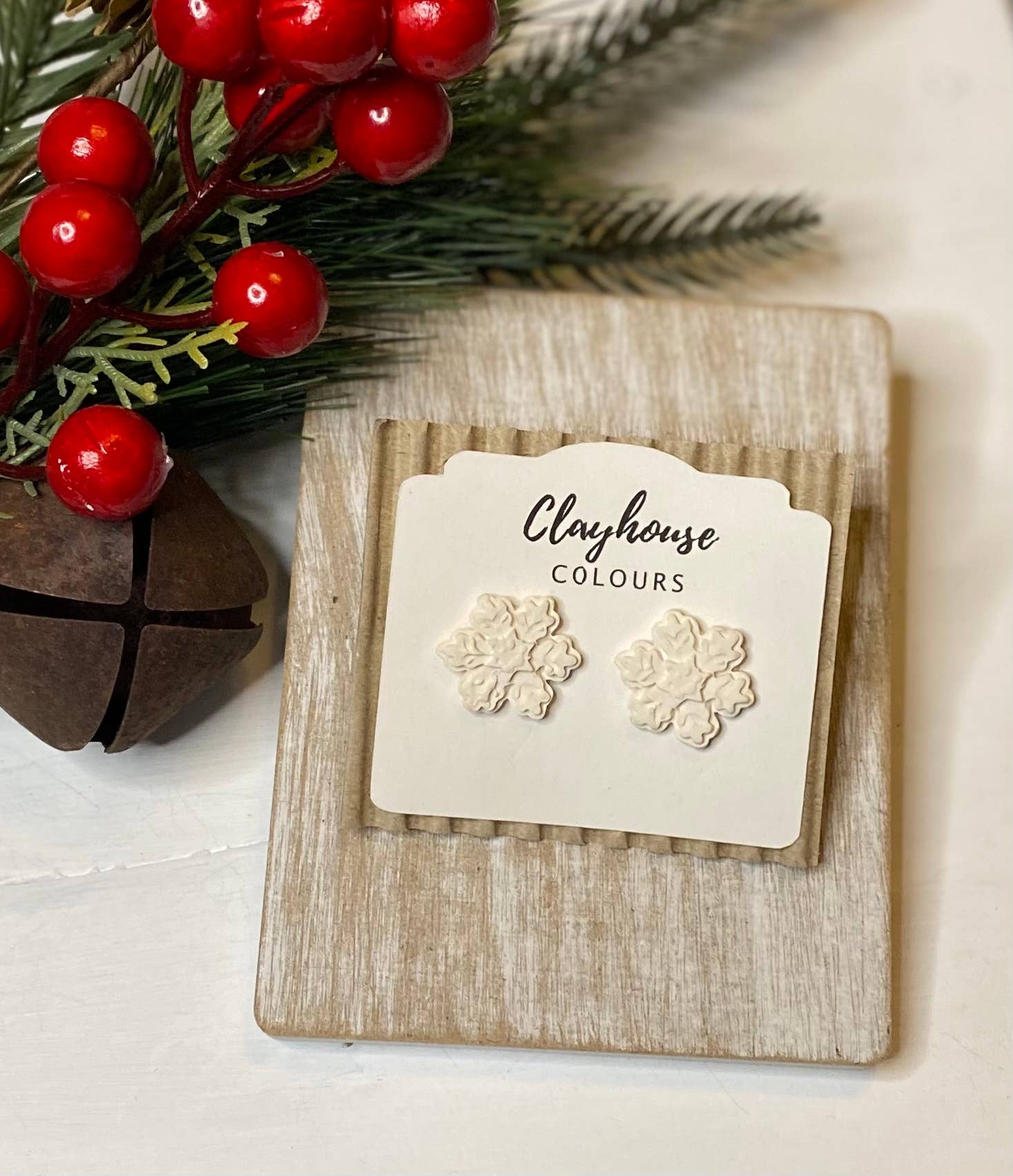 Clayhouse Colours - Snowflake Studs