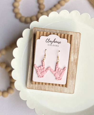 Clayhouse Colours - ILY Sign Language ASL Hand Earrings