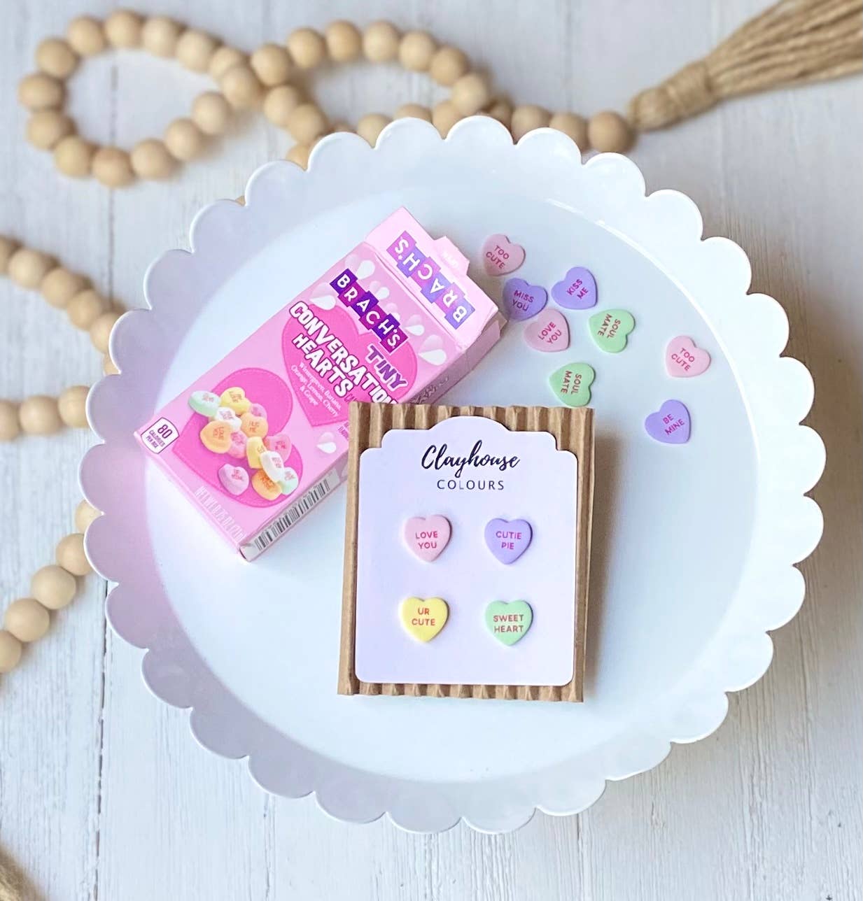 Clayhouse Colours - SWEET Conversation Heart Clay Earrings