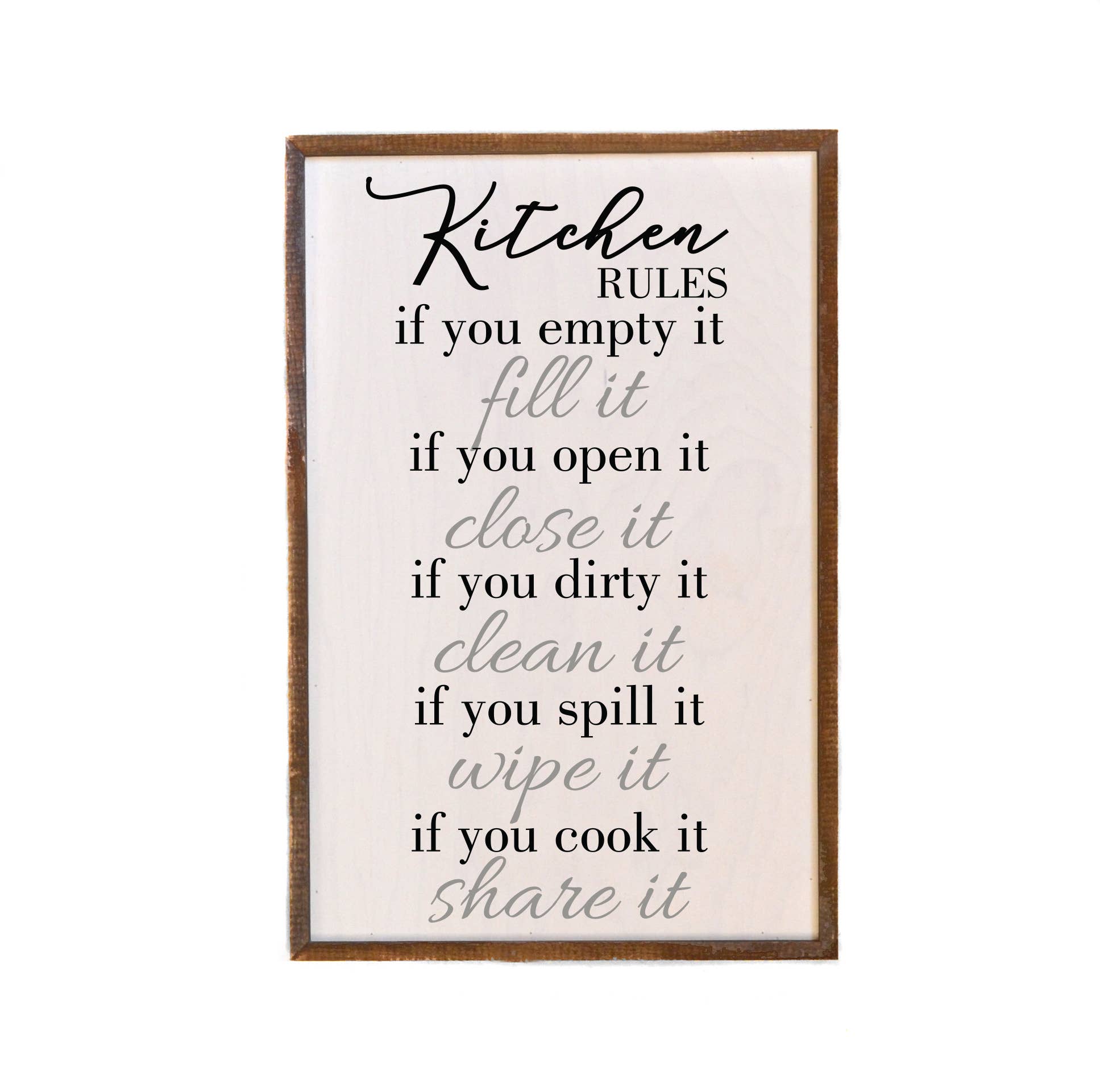 Driftless Studios - 12x18 Kitchen Rules Family Sign - Kitchen Décor