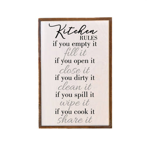 Driftless Studios - 12x18 Kitchen Rules Family Sign - Kitchen Décor