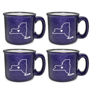 Susquehanna Glass Company - Customizable Hometown Heart Camp Mugs, Set of 4