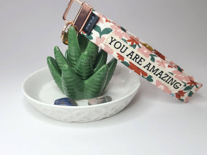 ChunkyBear&Me - Cottage Floral Wristlet Keychain, Key Fob Keychain