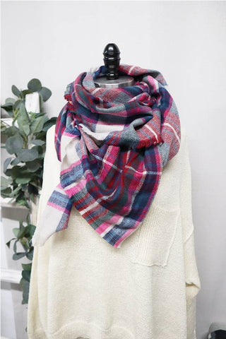 Love and Repeat - Plaid Oversized Blanket Scarves