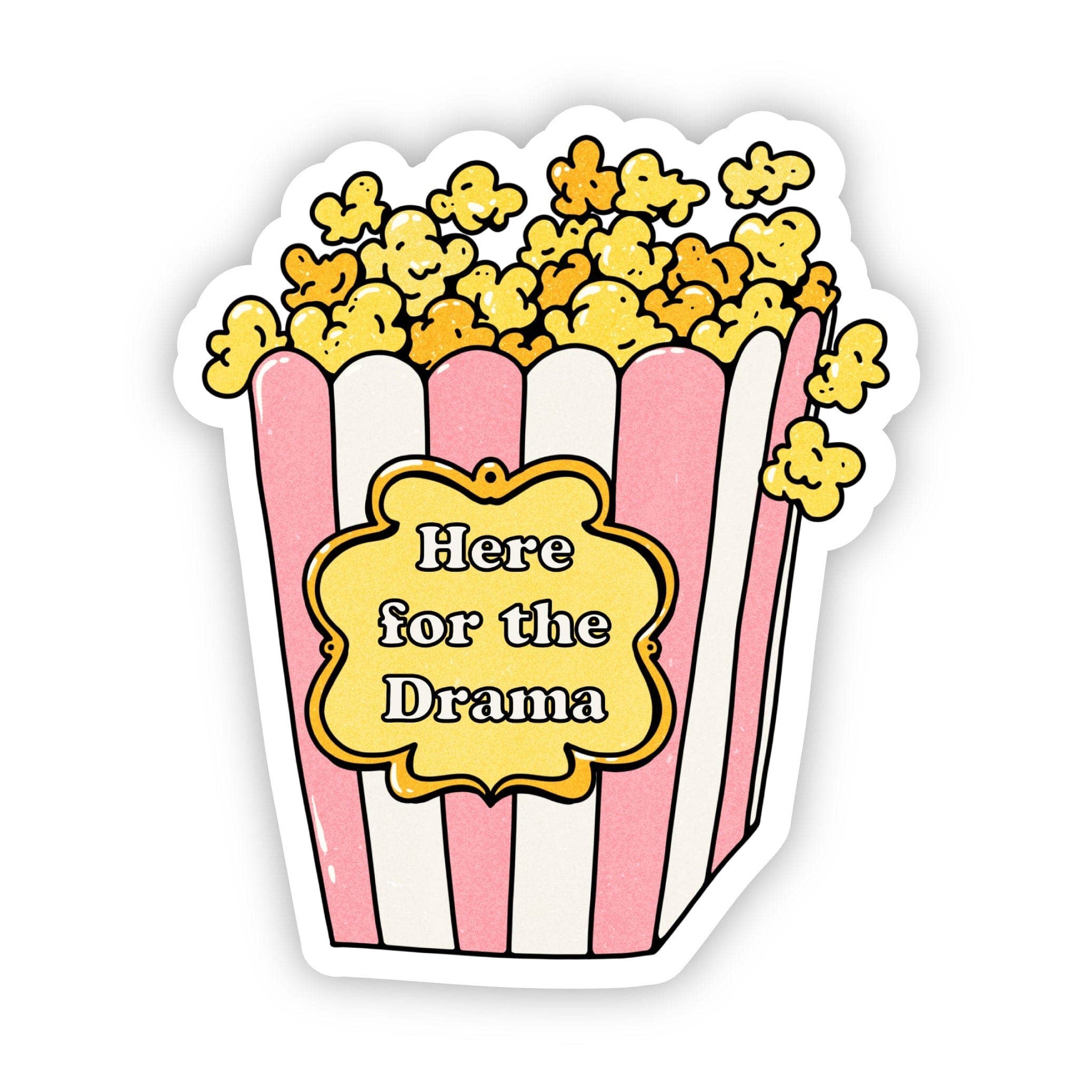 Big Moods - "Here for the drama" popcorn sticker