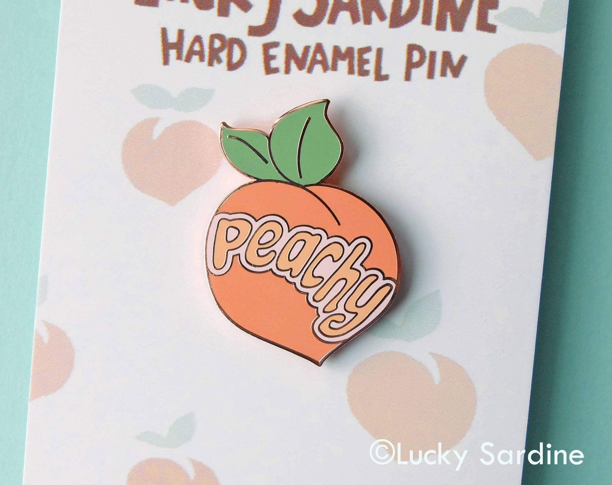 Lucky Sardine - Peachy, Hard Enamel Pin