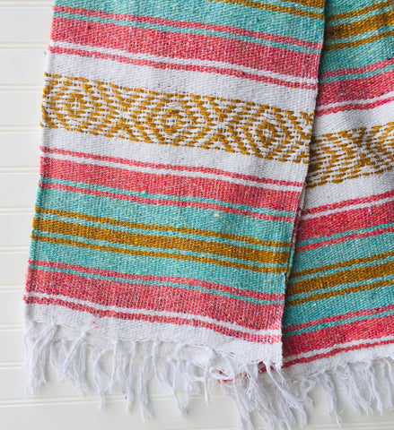 Sea Gypsy California - Jungle Berry Beach Blanket l Mexican Blanket l Throw Blanket