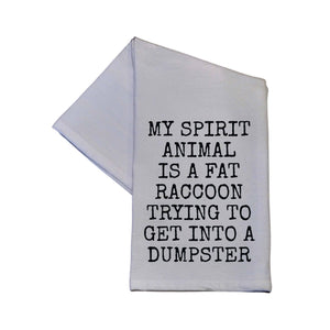 Driftless Studios - My Spirit Animal Is A Fat Raccoon Tea Towel Funny Gift 16x24