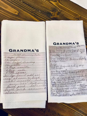 Handwritten Recipe Dish Towel