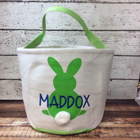 Easter Cotton Tail Bucket- Green