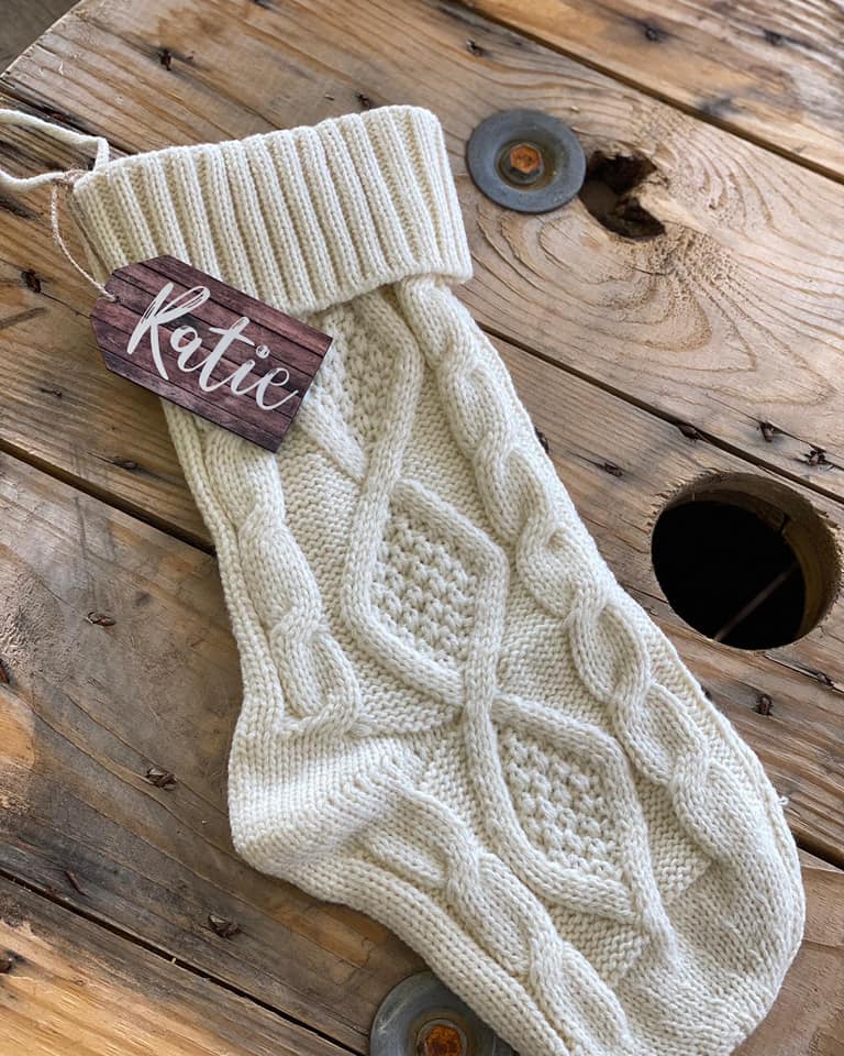 STOCKING TAG- WOOD GRAIN